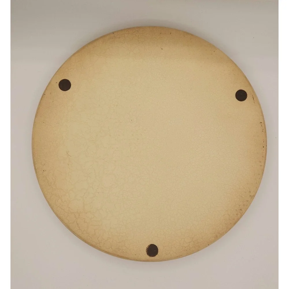 Vintage Look‎ Round Crackled Decorative Vanity Tray Yellow